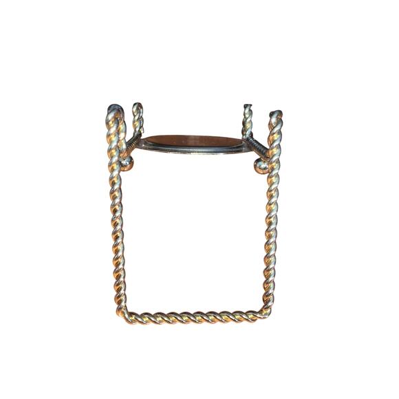 Tea Cup & and Saucer Stand Display Brass Etched Base Teacup - Picture 6 of 10